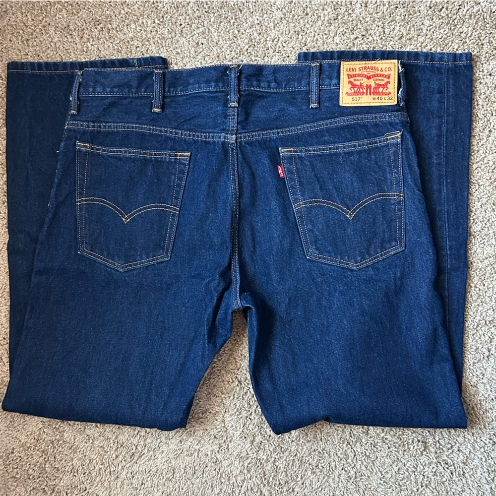 Men’s Levi’s 517 Dark Wash Bootcut Denim Jeans Size 40x32 |C70